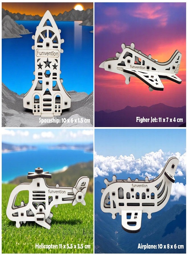 Funvention Birthday Return Gifts(Pack of 12)Fun Fidgets,Aircraft Series,DIY Mini Mechanical Models 3D Puzzle Return Favours for Kids Birthday Party 5+ Years Made in India Toys Return Gift,Silver - Image 3